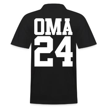Werdende Oma 2024 - Männer Poloshirt - Schwarz - Hinten - Kai (181cm)