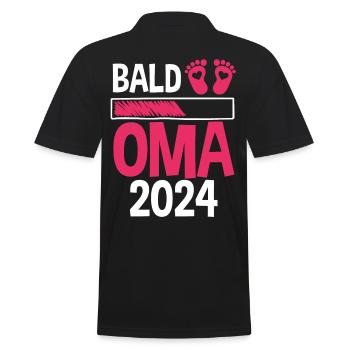 Werdende Oma 2024 - Männer Poloshirt - Schwarz - Hinten - Kai (181cm)