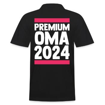Werdende Oma 2024 - Männer Poloshirt - Schwarz - Hinten - Kai (181cm)