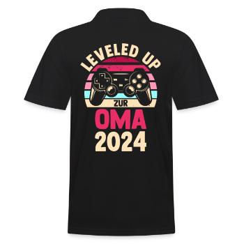 Werdende Oma 2024 - Männer Poloshirt - Schwarz - Hinten - Kai (181cm)