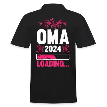 Werdende Oma 2024 - Männer Poloshirt - Schwarz - Hinten - Kai (181cm)