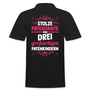 Taufe Patin Tante Patenkind Patentante - Männer Poloshirt - Schwarz - Hinten - Kai (181cm)