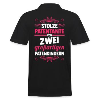 Taufe Patin Tante Patenkind Patentante - Männer Poloshirt - Schwarz - Hinten - Kai (181cm)