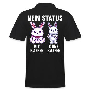 Hase Mein Status Mit Kaffee Ohne Kaffee - Männer Poloshirt - Schwarz - Hinten - Kai (181cm)