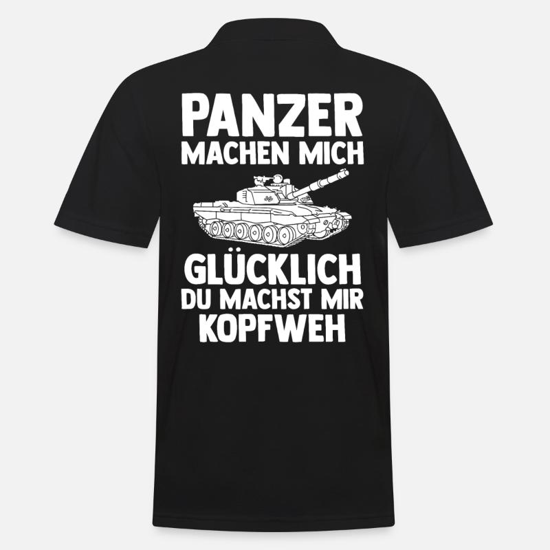 Panzerfahrer Soldat Panzer - Männer Poloshirt - Schwarz