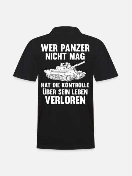 Panzerfahrer Soldat Panzer - Männer Poloshirt - Schwarz