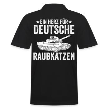 Panzerfahrer Soldat Panzer - Männer Poloshirt - Schwarz - Hinten - Kai (181cm)