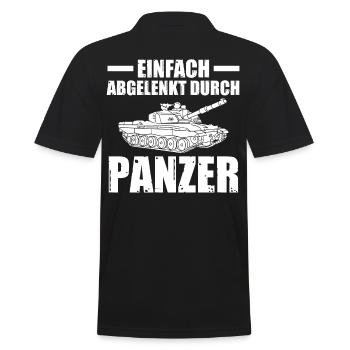 Panzerfahrer Soldat Panzer - Männer Poloshirt - Schwarz - Hinten - Kai (181cm)