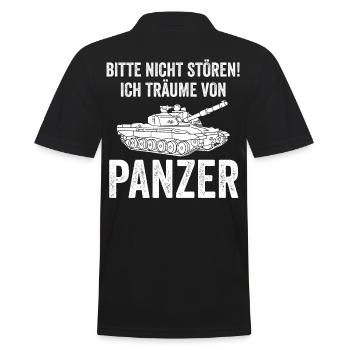 Panzerfahrer Soldat Panzer - Männer Poloshirt - Schwarz - Hinten - Kai (181cm)