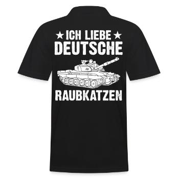 Panzerfahrer Soldat Panzer - Männer Poloshirt - Schwarz - Hinten - Kai (181cm)