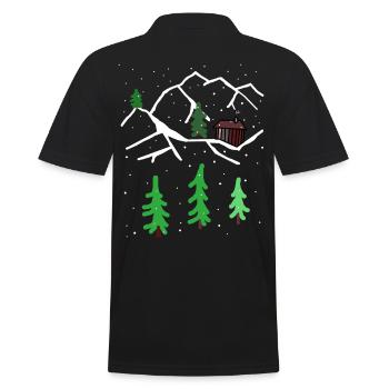 Hiver, Refuge, Montagne, Solitude, Noël, Neige - Polo Homme - noir - Dos - Kai (181cm)