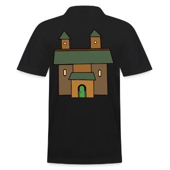Castle, Middle Ages, Knights, Castle, Fairytale, Fortress - Men's Polo Shirt - black - Back - Kai (181cm)