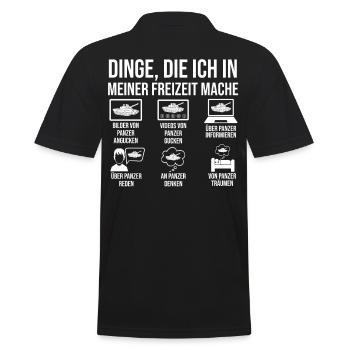 Panzerfahrer Soldat Panzer - Männer Poloshirt - Schwarz - Hinten - Kai (181cm)