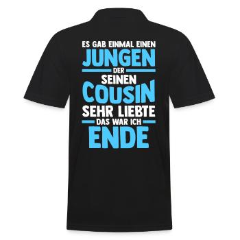 Cousins Cousin - Männer Poloshirt - Schwarz - Hinten - Kai (181cm)