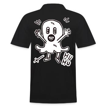 Halloween Geist Gespenst Mitternacht gruselig Kind - Männer Poloshirt - Schwarz - Hinten - Kai (181cm)