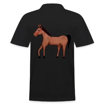 Ranch Wild West Western Riding Horses Cowboy - Men's Polo Shirt - black - Back - Kai (181cm)