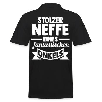 Onkel Neffe - Männer Poloshirt - Schwarz - Hinten - Kai (181cm)