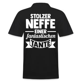 Tante Neffe - Männer Poloshirt - Schwarz - Hinten - Kai (181cm)