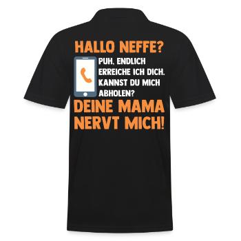 Tante Paten Onkel - Männer Poloshirt - Schwarz - Hinten - Kai (181cm)