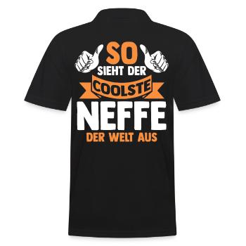 Coolste Neffe - Männer Poloshirt - Schwarz - Hinten - Kai (181cm)