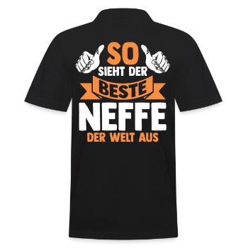 Bester Neffe - Männer Poloshirt - Schwarz - Hinten - Kai (181cm)