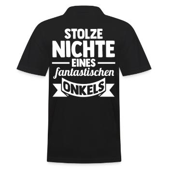 Onkel Nichte - Männer Poloshirt - Schwarz - Hinten - Kai (181cm)