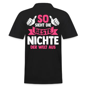 Beste Nichte - Männer Poloshirt - Schwarz - Hinten - Kai (181cm)