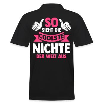 Coolste Nichte - Männer Poloshirt - Schwarz - Hinten - Kai (181cm)