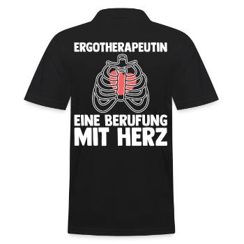 Ergotherapie Ergotherapeutin - Männer Poloshirt - Schwarz - Hinten - Kai (181cm)