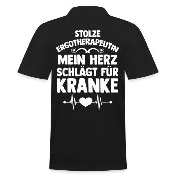 Ergotherapie Ergotherapeutin - Männer Poloshirt - Schwarz - Hinten - Kai (181cm)