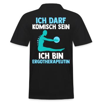 Ergotherapie Ergotherapeutin - Männer Poloshirt - Schwarz - Hinten - Kai (181cm)