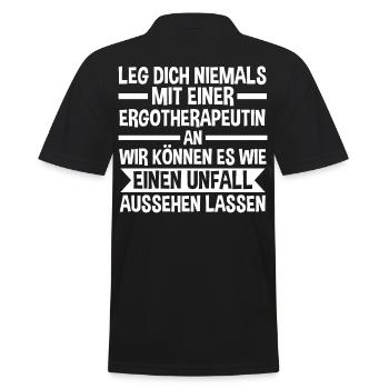 Ergotherapie Ergotherapeutin - Männer Poloshirt - Schwarz - Hinten - Kai (181cm)