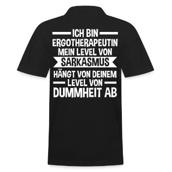 Ergotherapie Ergotherapeutin - Männer Poloshirt - Schwarz - Hinten - Kai (181cm)