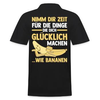 Früchte Banane - Männer Poloshirt - Schwarz - Hinten - Kai (181cm)