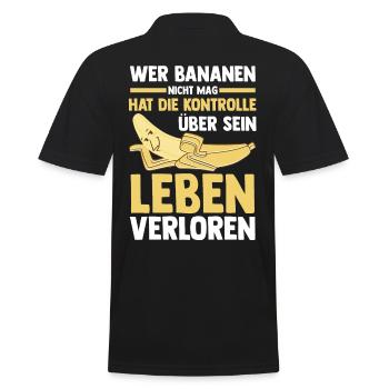 Früchte Banane - Männer Poloshirt - Schwarz - Hinten - Kai (181cm)