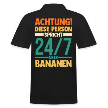 Früchte Banane - Männer Poloshirt - Schwarz - Hinten - Kai (181cm)