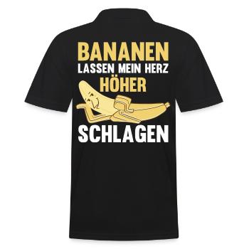Früchte Banane - Männer Poloshirt - Schwarz - Hinten - Kai (181cm)