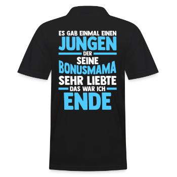 Stiefmutter Stiefmama Bonusmama Stiefsohn - Männer Poloshirt - Schwarz - Hinten - Kai (181cm)