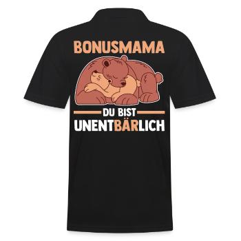 Stiefmutter Stiefmama Bären Bonusmama - Männer Poloshirt - Schwarz - Hinten - Kai (181cm)