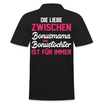 Stiefmutter Stiefmama Stieftochter Bonusmama - Männer Poloshirt - Schwarz - Hinten - Kai (181cm)