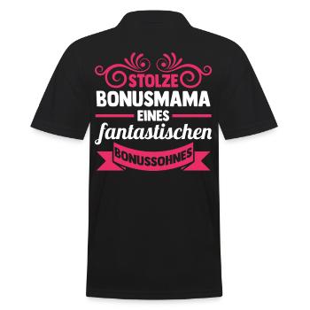 Stiefmutter Stiefmama Bonusmama - Männer Poloshirt - Schwarz - Hinten - Kai (181cm)