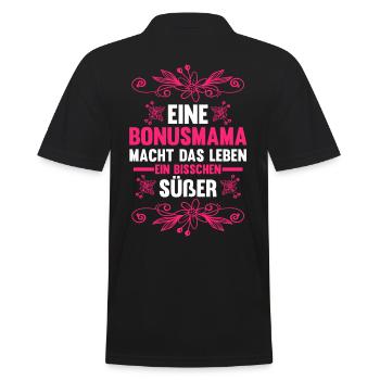 Stiefmutter Stiefmama Bonusmama - Männer Poloshirt - Schwarz - Hinten - Kai (181cm)