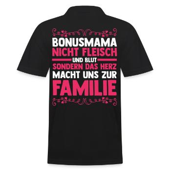 Stiefmutter Stiefmama Bonusmama - Männer Poloshirt - Schwarz - Hinten - Kai (181cm)