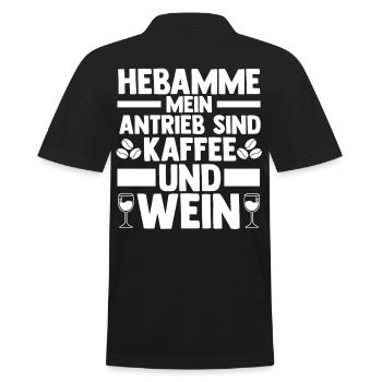 Geburtshelferin Hebamme - Männer Poloshirt - Schwarz - Hinten - Kai (181cm)