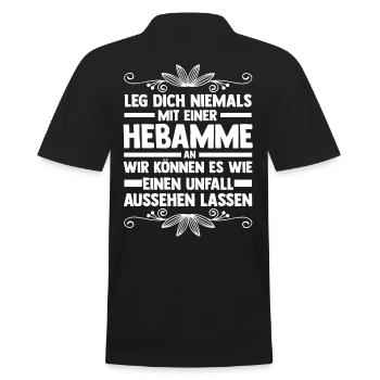 Geburtshelferin Hebamme - Männer Poloshirt - Schwarz - Hinten - Kai (181cm)