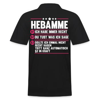 Geburtshelferin Hebamme - Männer Poloshirt - Schwarz - Hinten - Kai (181cm)