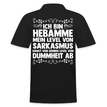 Geburtshelferin Hebamme - Männer Poloshirt - Schwarz - Hinten - Kai (181cm)