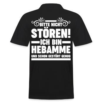 Geburtshelferin Hebamme - Männer Poloshirt - Schwarz - Hinten - Kai (181cm)