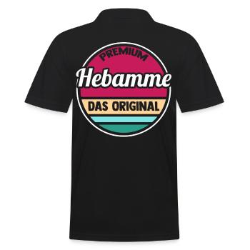 Geburtshelferin Hebamme - Männer Poloshirt - Schwarz - Hinten - Kai (181cm)