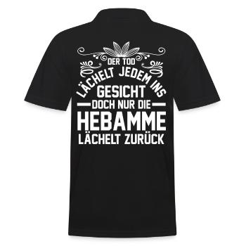 Geburtshelferin Hebamme - Männer Poloshirt - Schwarz - Hinten - Kai (181cm)